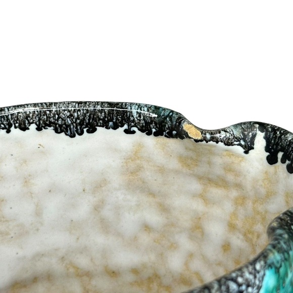 Vtg Italy Sgraffito Pottery Vase Signed Hand Painted Handles Allow Hanging 7” - Picture 11 of 11